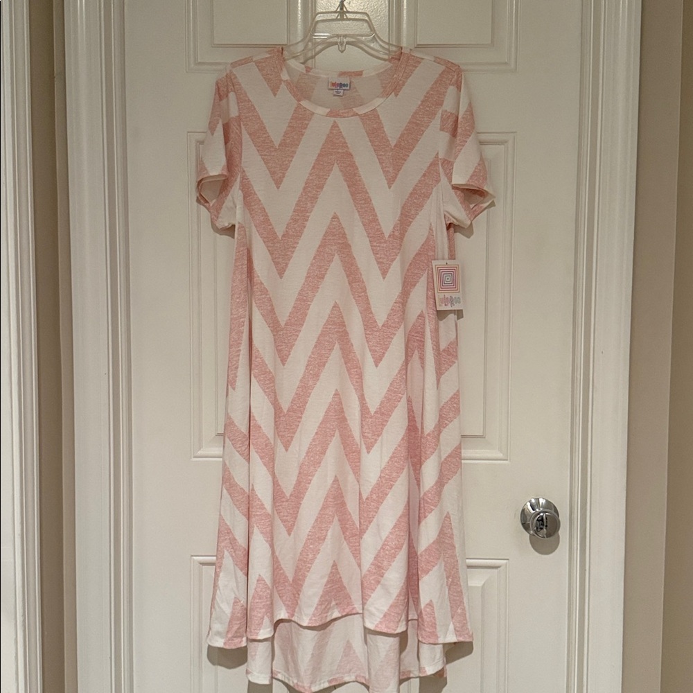 LuLaRoe Peach Chevron Dress